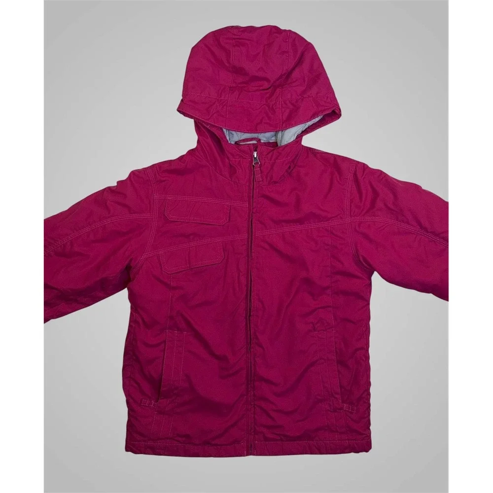 White Sierra Girls Large Magenta‎ Pink Hooded Insulated Jacket Full Zip Coat